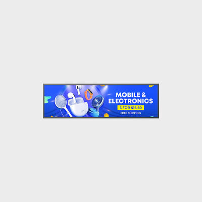 TFT LCD ชนิดบาร์ขนาด 49.5 นิ้วรองรับการใช้งานเชิงพาณิชย์กลางแจ้งและในร่ม